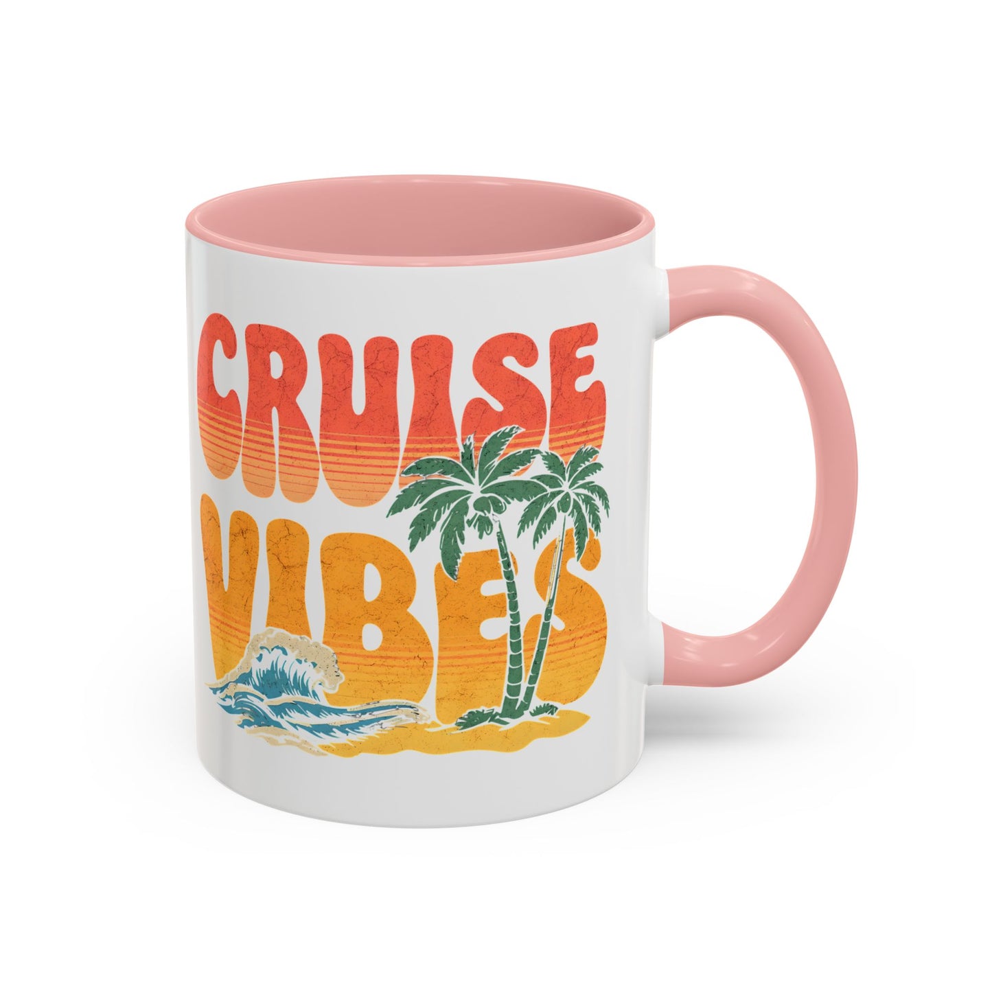 Cruise Vibes Accent Coffee Mug, Cruise Gifts, Royal Caribbean, Disney Cruise Line, Travel Mode, Birthday Cruise Mug