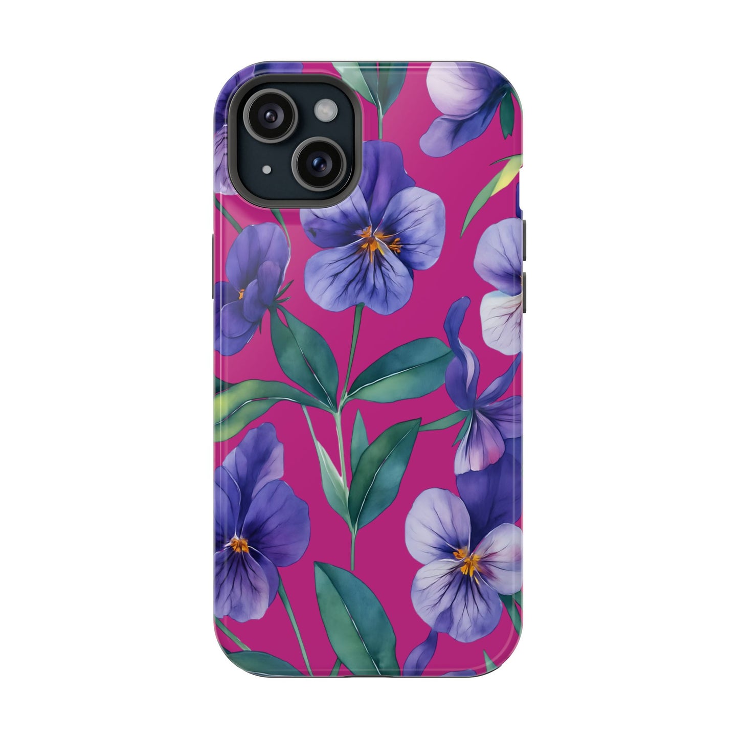 African Violet Floral Magnetic Tough Case, Summer Iphone Case, Wildflower Case, Flower Phone Cover, Stylish Phone Case