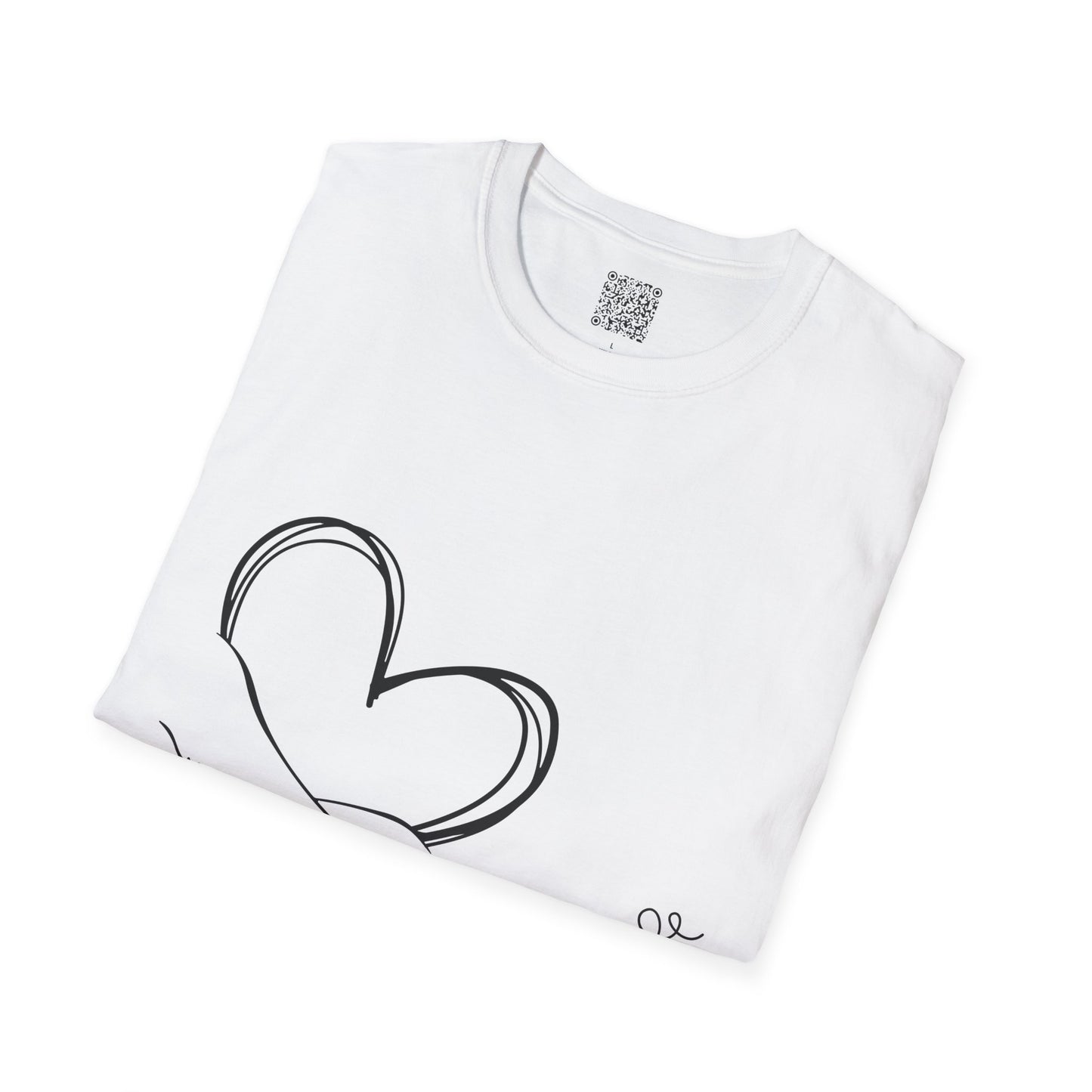 Paw in Hand Love Unisex Softstyle T-Shirt - Hand-Drawn Love Design
