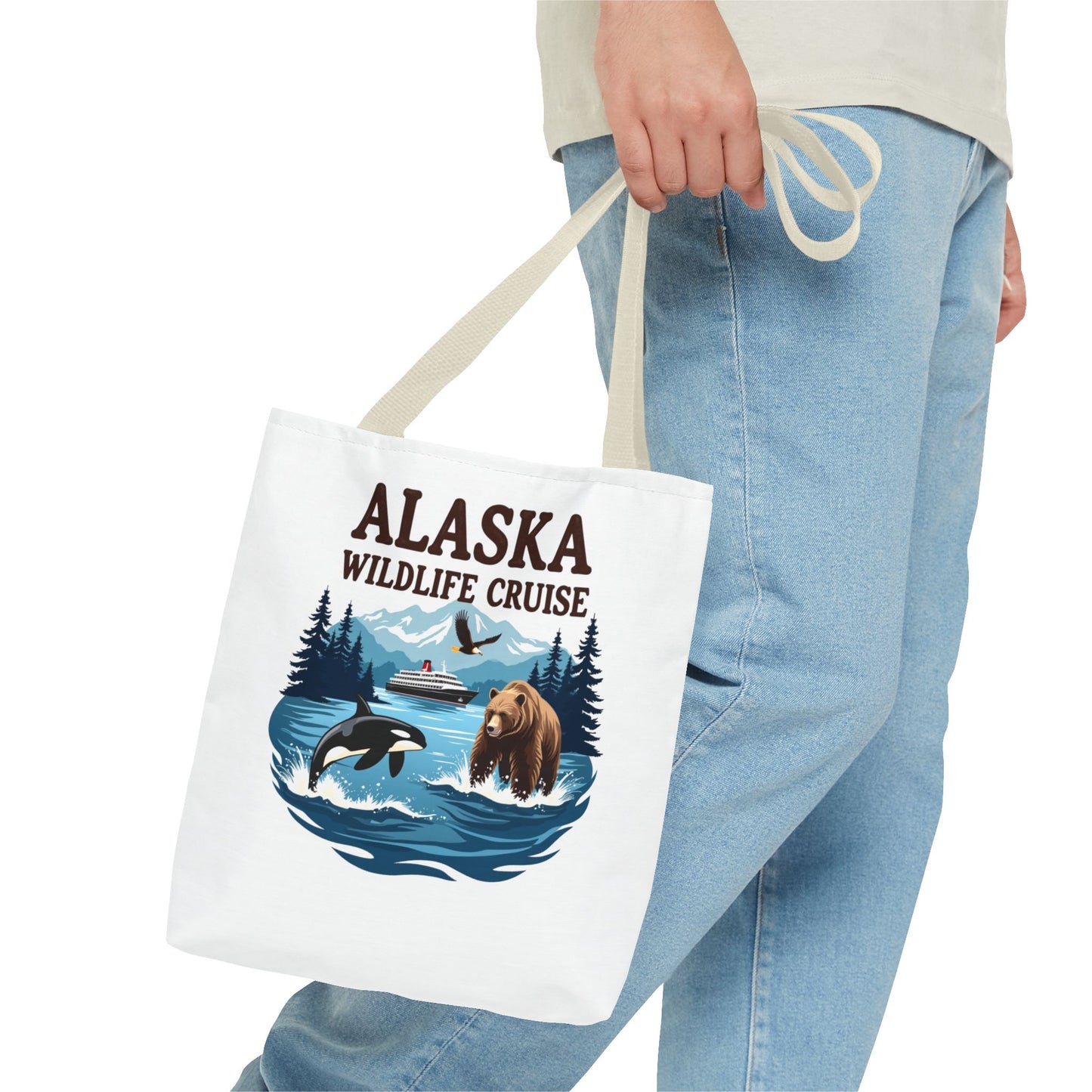 Alaska Wildlife Cruise Tote Bag, Adventure Lovers Gift, Cruise Squad 2025, Alaska Vacation Tote Bag, Alaskan Cruise Tote