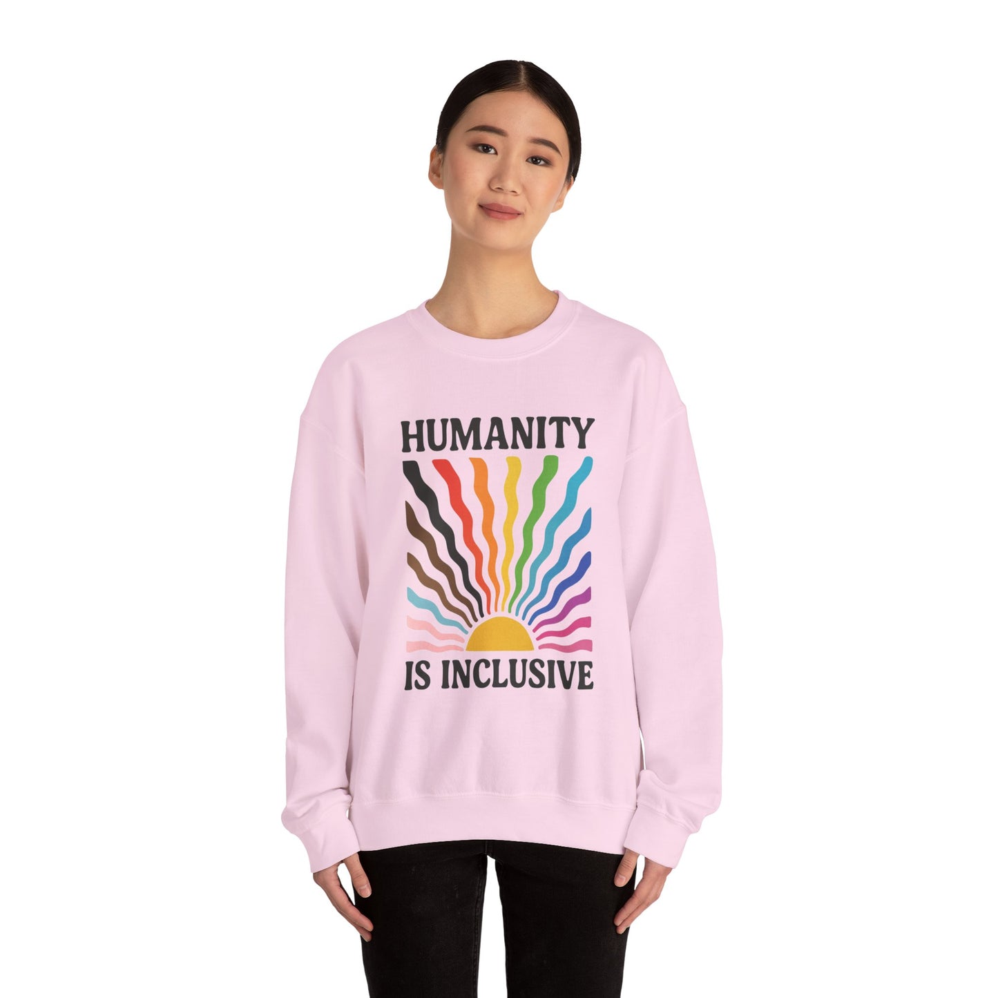 Pride Month Crewneck Sweatshirt, Humanity is Inclusive, LGBT Shirt, Lesbian Pride, Bisexual, Transgender, Equal Rights, pridemonth