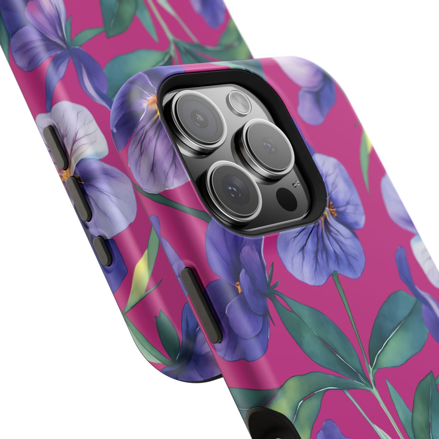 African Violet Floral Magnetic Tough Case, Summer Iphone Case, Wildflower Case, Flower Phone Cover, Stylish Phone Case