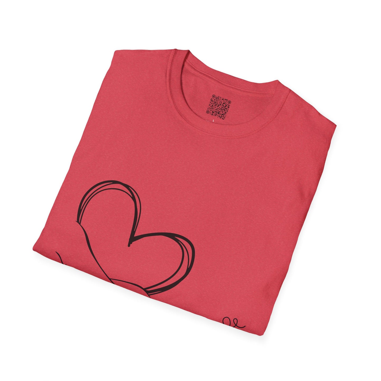 Paw in Hand Love Unisex Softstyle T-Shirt - Hand-Drawn Love Design