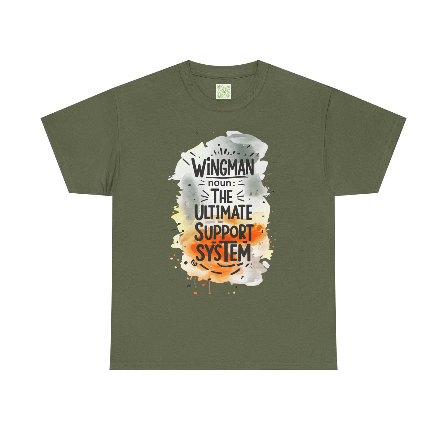 Wingman Ultimate Support System Unisex Heavy Cotton Tee | Fun Quote Shirt for Guys | Casual Wear Gift for Him | Perfect Buddy Gift