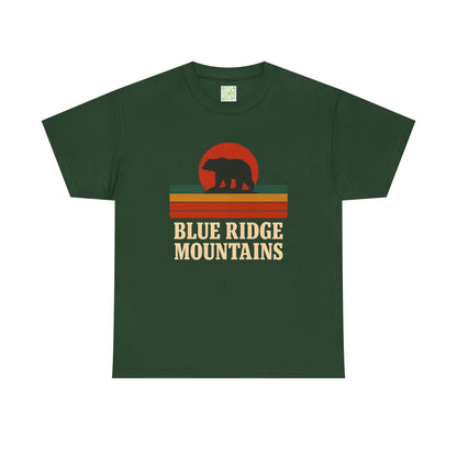 Vintage Style Unisex Blue Ridge Mountains Tee, Bear Graphic Tee, Blue Ridge Parkway, Nature Inspired Shirt