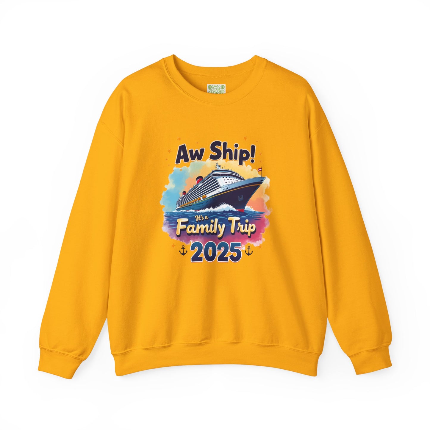Aw Ship! Family Trip 2025 Unisex Crewneck Sweatshirt, Cruise