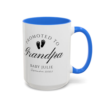 Promoted to Grandpa Mug, Personalized New Grandpa Gift 2025, Custom Baby Announcement Coffee Cup, Pregnancy Reveal for Grandfather, First Grandchild Gift