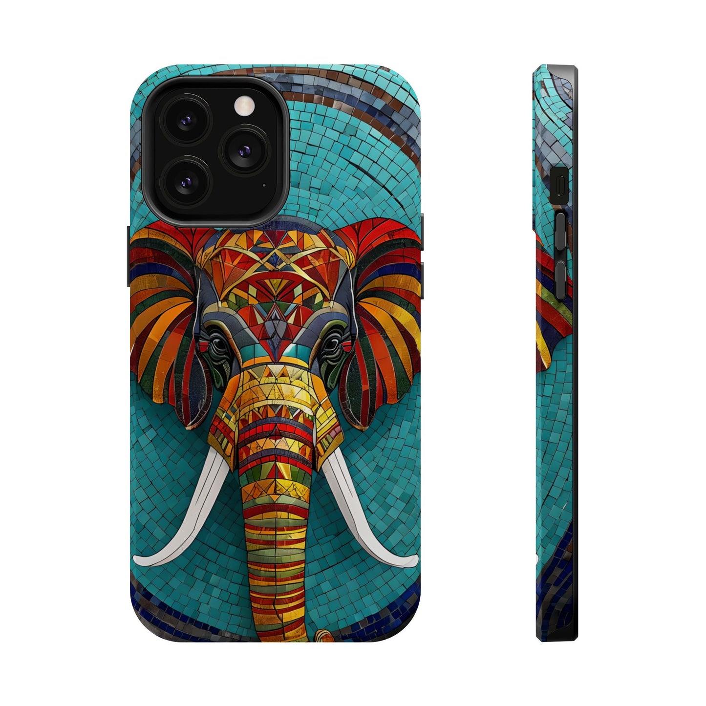 Artistic Elephant Phone Case, Elephant Case, Trendy iPhone Case, Elephant Lover Gift, Unique iPhone Case, Mosaic Design