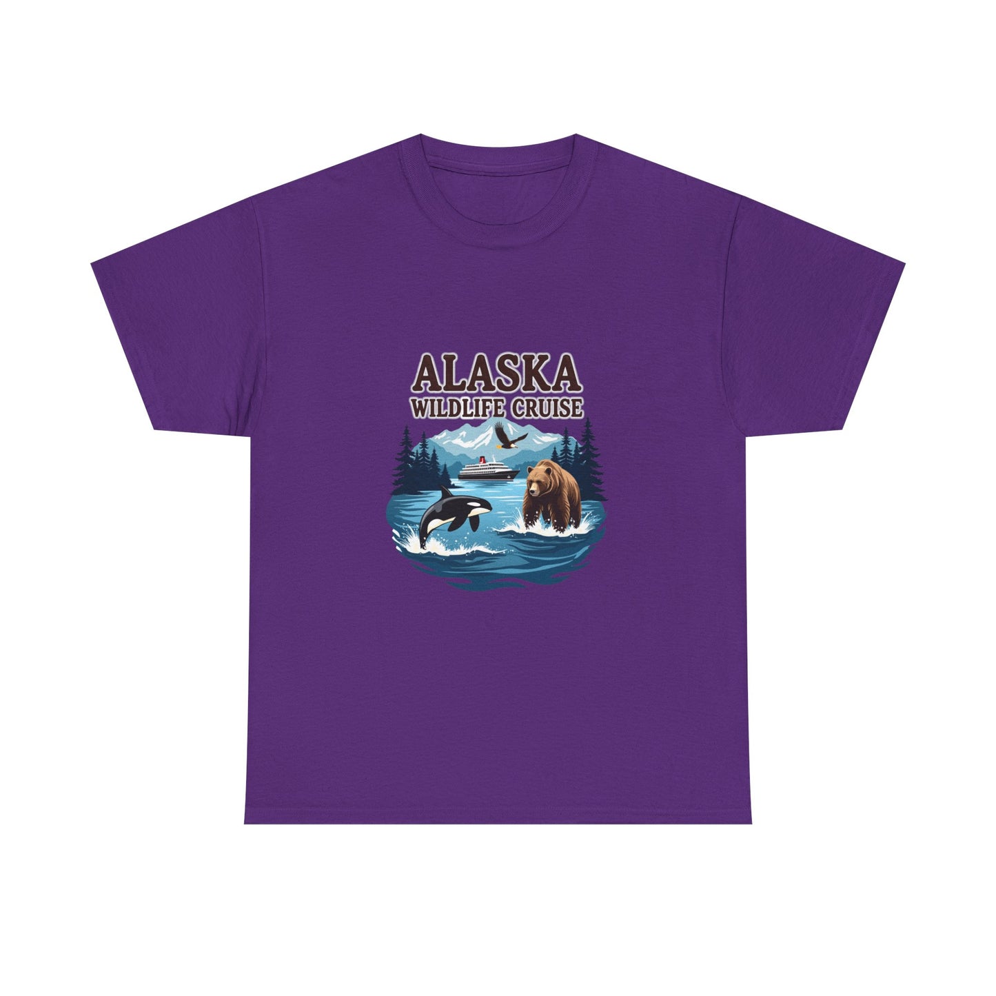 Alaska Wildlife Cruise Unisex Heavy Cotton Tee, Alaska Cruise Shirt, Wildlife Vacation Tee, Nature Enthusiast Gift