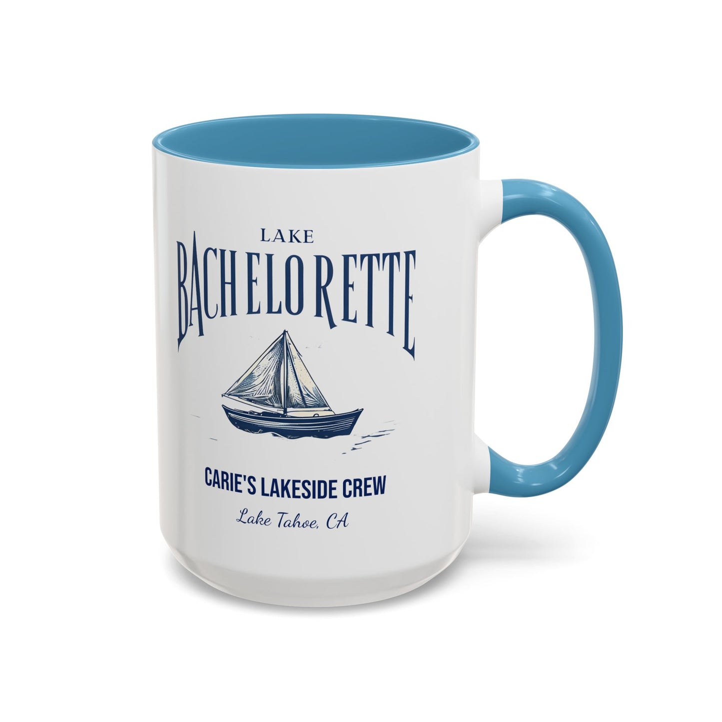 Let's Get Nauti Personalized Accent Coffee Mug, Sail Boat Hen Party Favor, Bachelorette Cruise, Bride Tribe, Camp Bach Gift