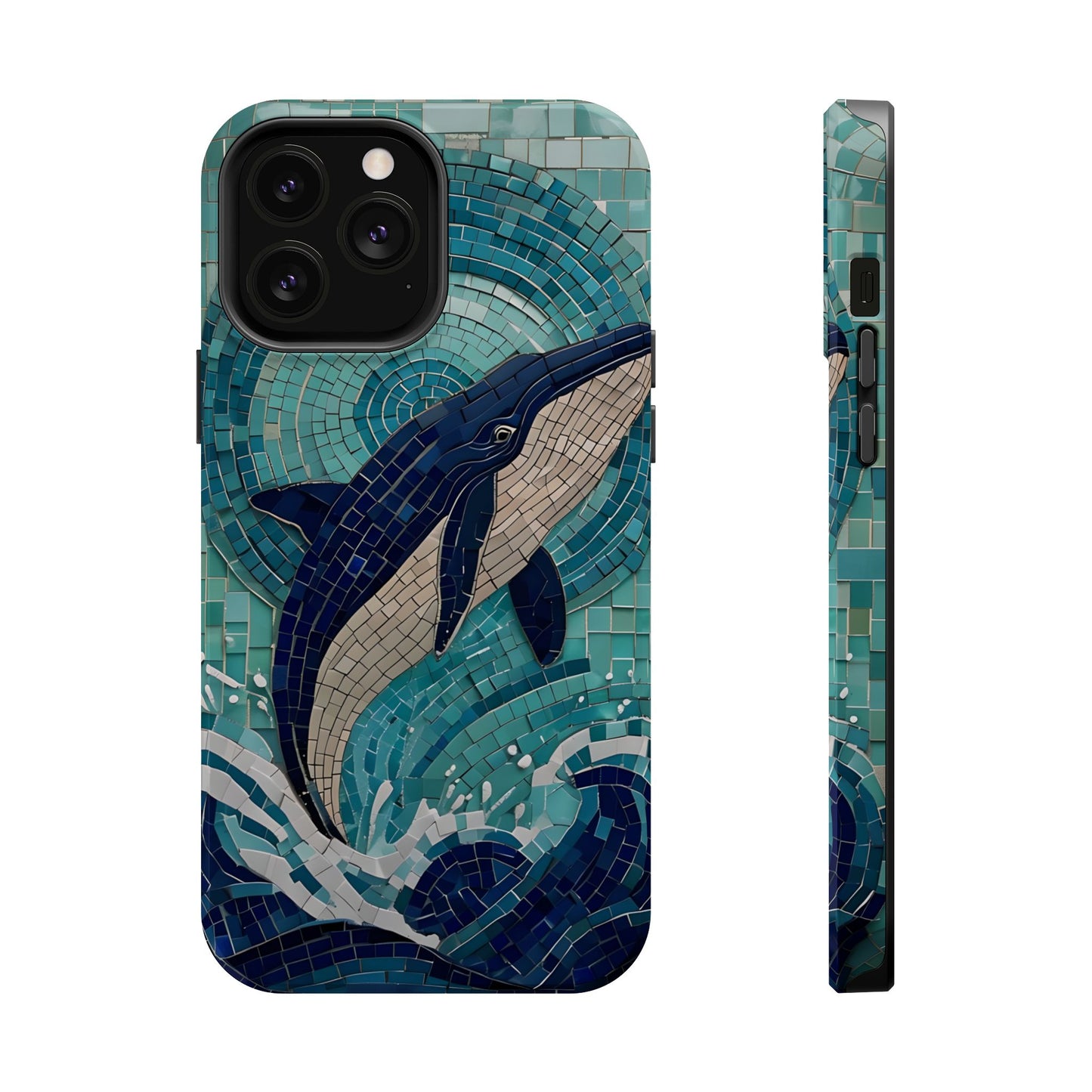 Whale Watching Mosaic iPhone Case, Whale Art, Unique Phone Case, Humpback Whale, Whale Gift, Marine Biology, Whale Watcher