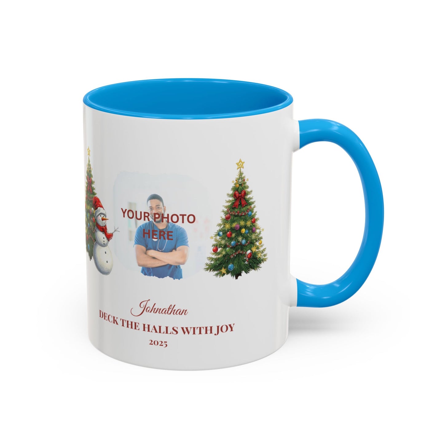 Personalized Snowman Mug with Custom Photo – Cute Christmas Cocoa Cup, Holiday Gift for Neighbors, Snowman Coffee Mug 2025
