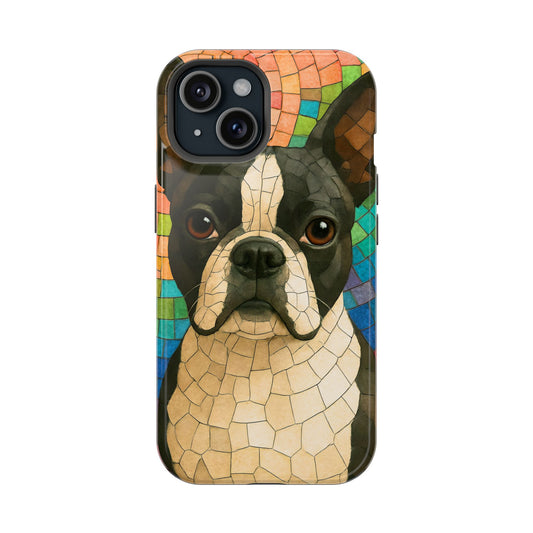 Boston Terrier Mosaic Phone Case, Boston Terrier Dog, Dog Phone Case, iPhone Dog Case, Dog Lover, Gift for Dog Lovers