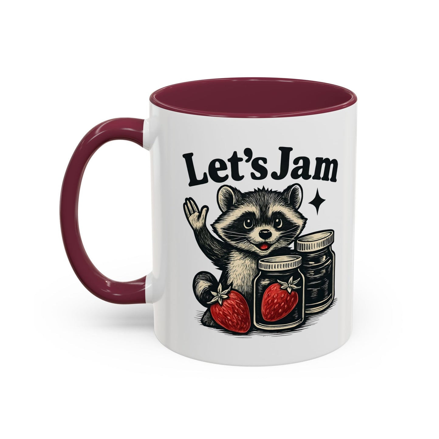 Racoon Mug, Racoon Gifts, Let's Jam Coffee Mug, Strawberry Mug, Cute Summer Mug, Raccoon Strawberry Mug, Funny Raccoon Mug, Trending Now