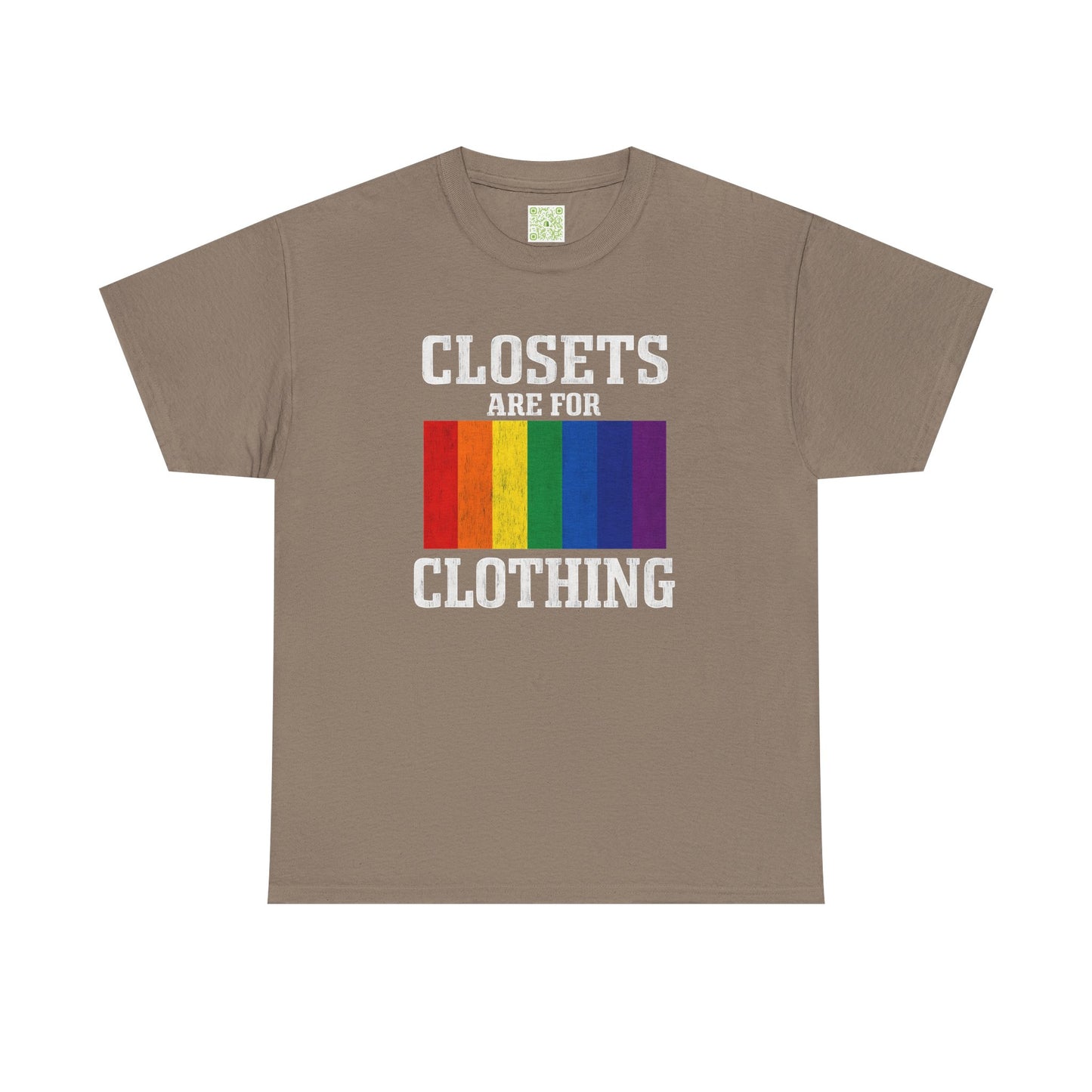 LGBTQ Pride Unisex Tee, Closets are for Clothing Shirt, Rainbow Pride Shirt, LGBTQ Apparel, Pride Parade Tee, LGBTQ Supporter Gift