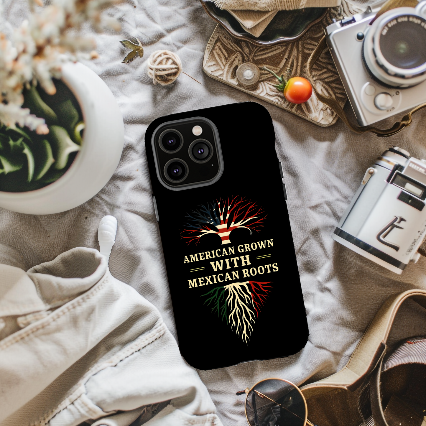 American Grown Magnetic Phone Case, Custom Tough Phone Cover, Unique Phone Accessory, Gift for Her, Multicultural Pride