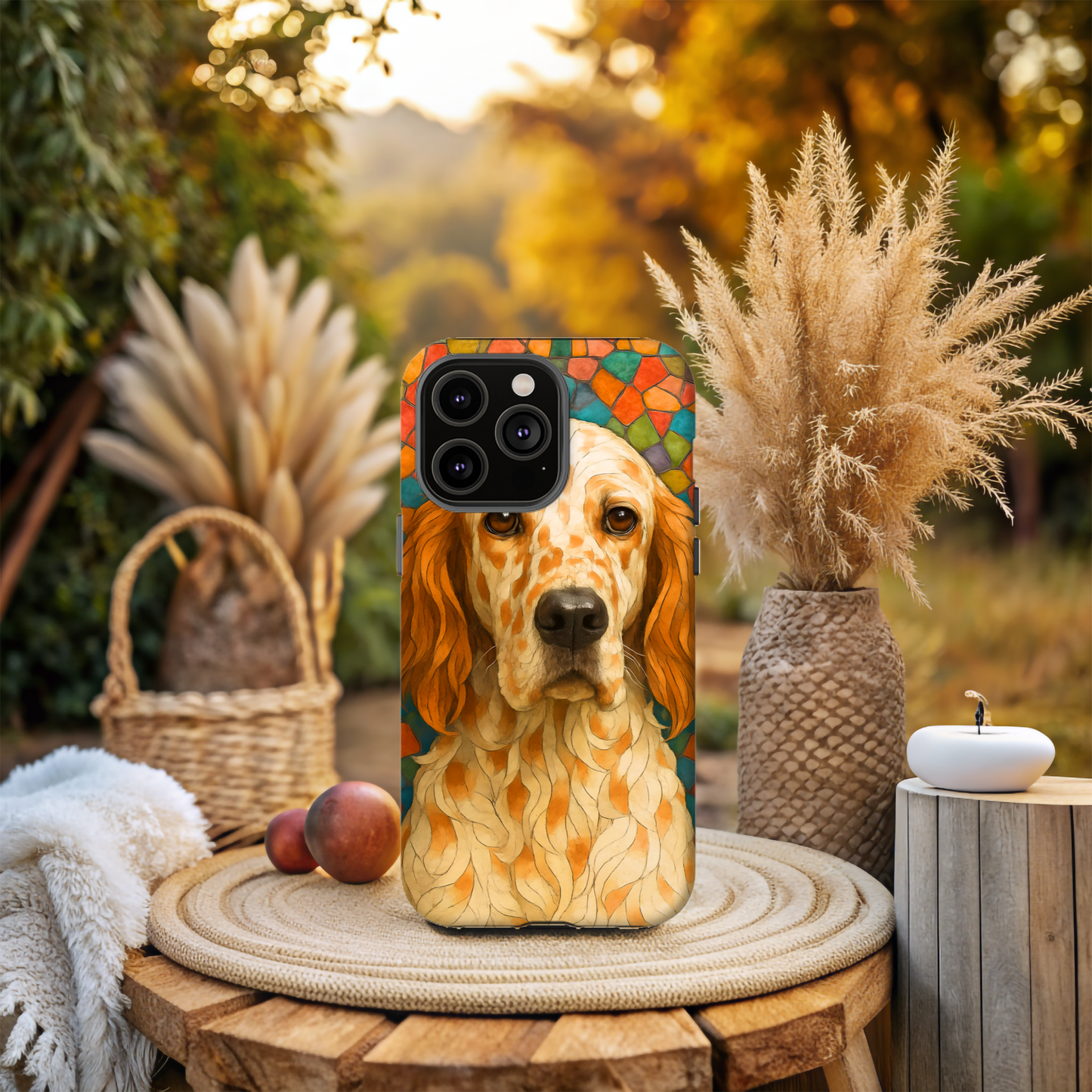 English Setter Mosaic Phone Case, Irish Setter, Dog Phone Case, iPhone Dog Case, Dog iPhone Case, Dog Lover Gift