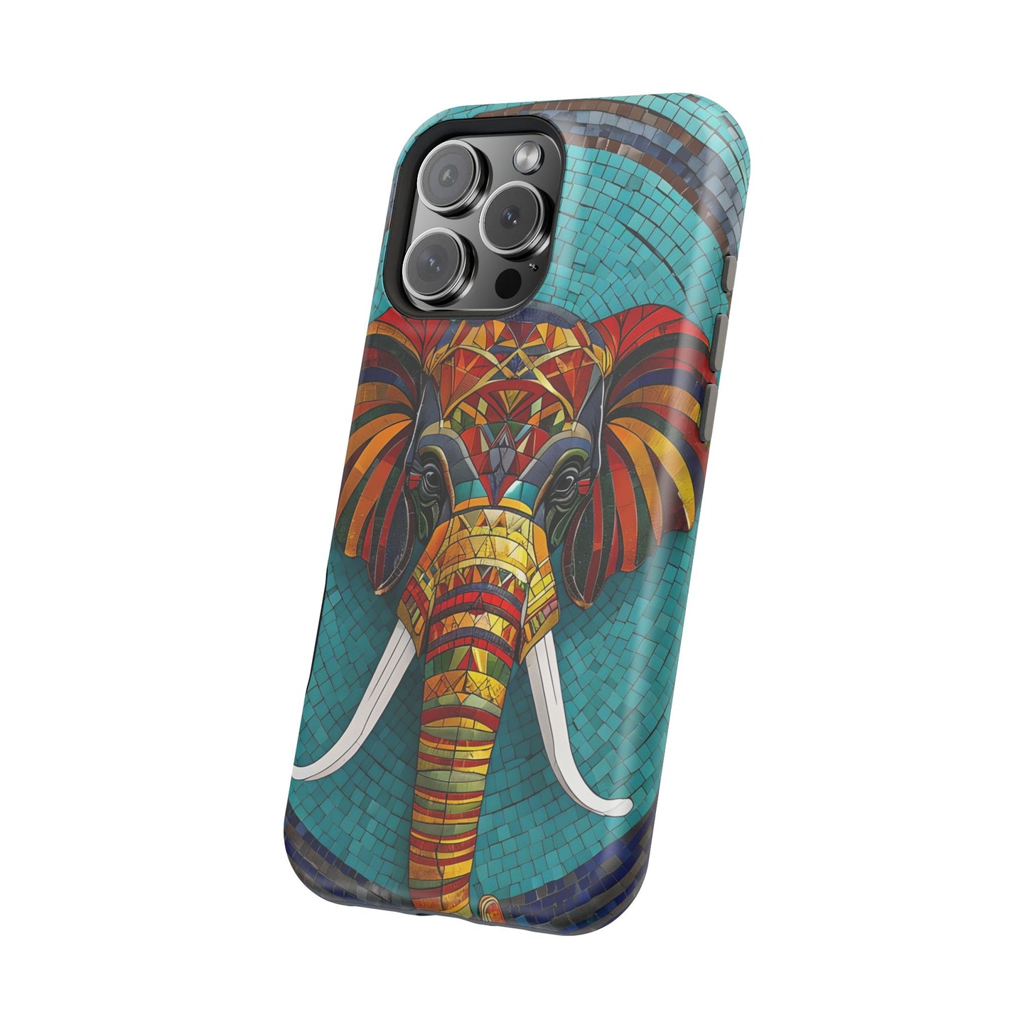 Artistic Elephant Phone Case, Elephant Case, Trendy iPhone Case, Elephant Lover Gift, Unique iPhone Case, Mosaic Design