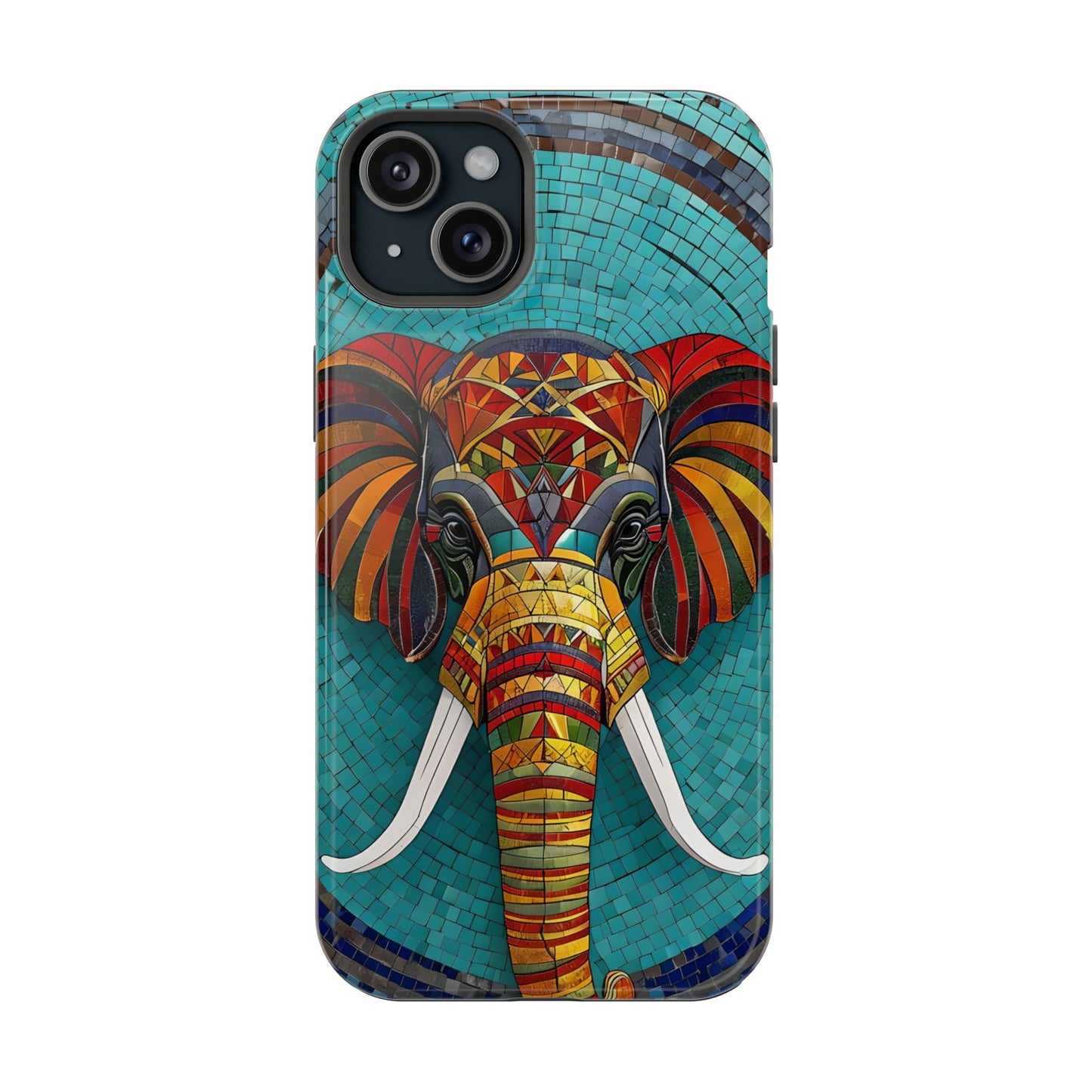 Artistic Elephant Phone Case, Elephant Case, Trendy iPhone Case, Elephant Lover Gift, Unique iPhone Case, Mosaic Design