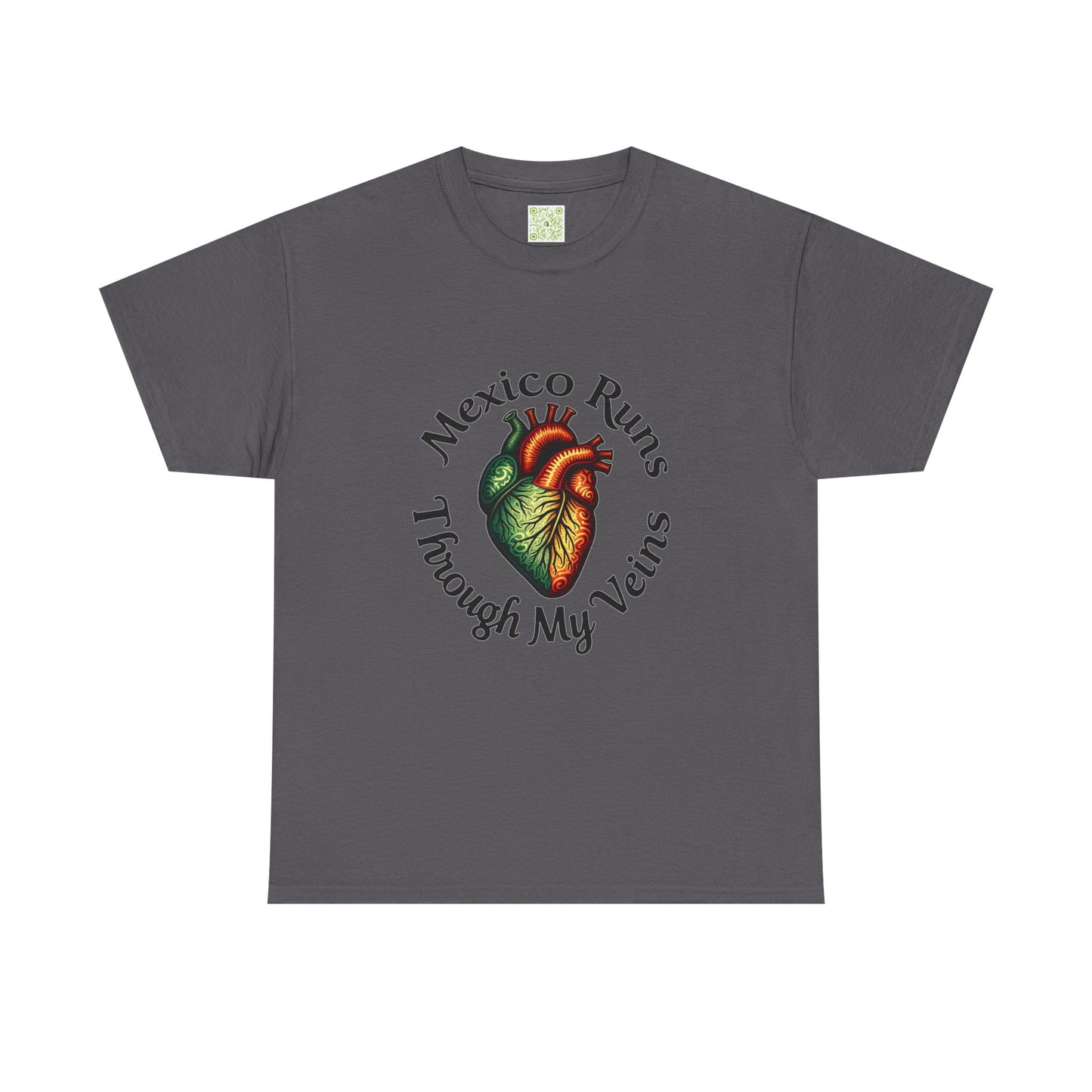 Viva La Vida Mexico Unisex Tee, Mexico Runs Through My Veins, Gift for Mexicans, Heart Design Tee, Celebratory Apparel, Mexican Pride