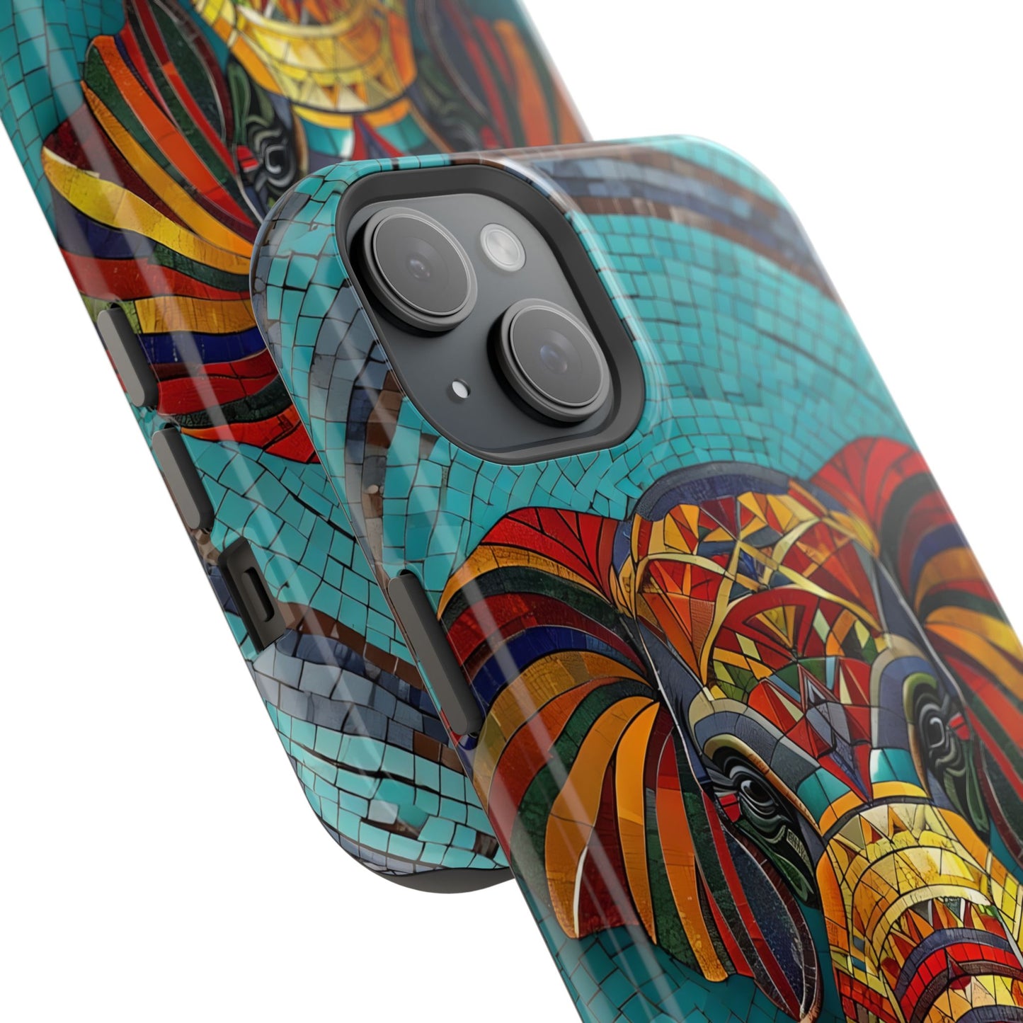 Artistic Elephant Phone Case, Elephant Case, Trendy iPhone Case, Elephant Lover Gift, Unique iPhone Case, Mosaic Design