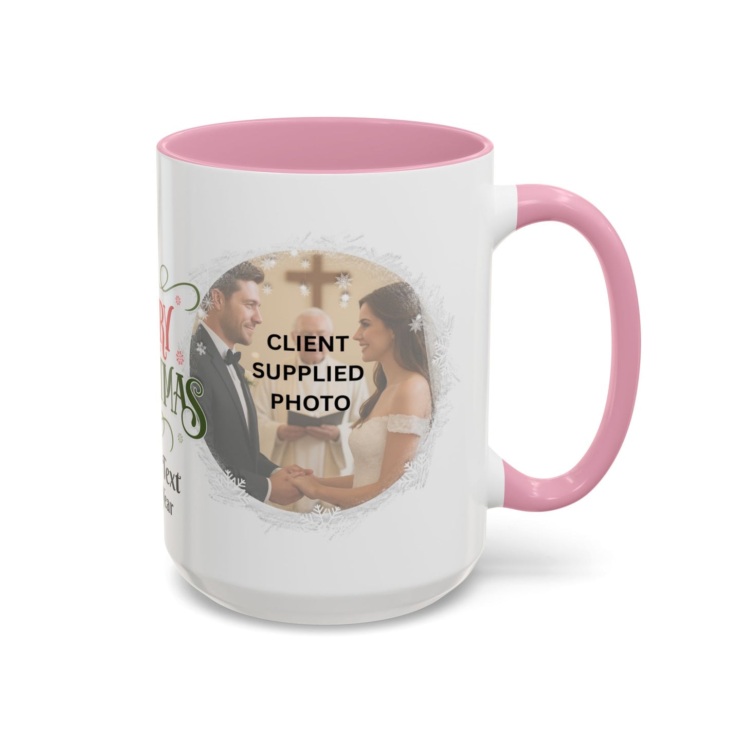 First Year Married Photo Mug featuring a couple in wedding attire, ideal for newlyweds and just married gifts.