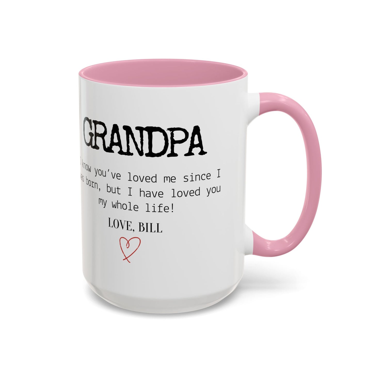 Personalized Grandpa Mug, Gift from Grandchild, Custom Message Coffee Cup, Grandpa Birthday Gift, Father’s Day Mug, Sentimental Gift for Grandpa