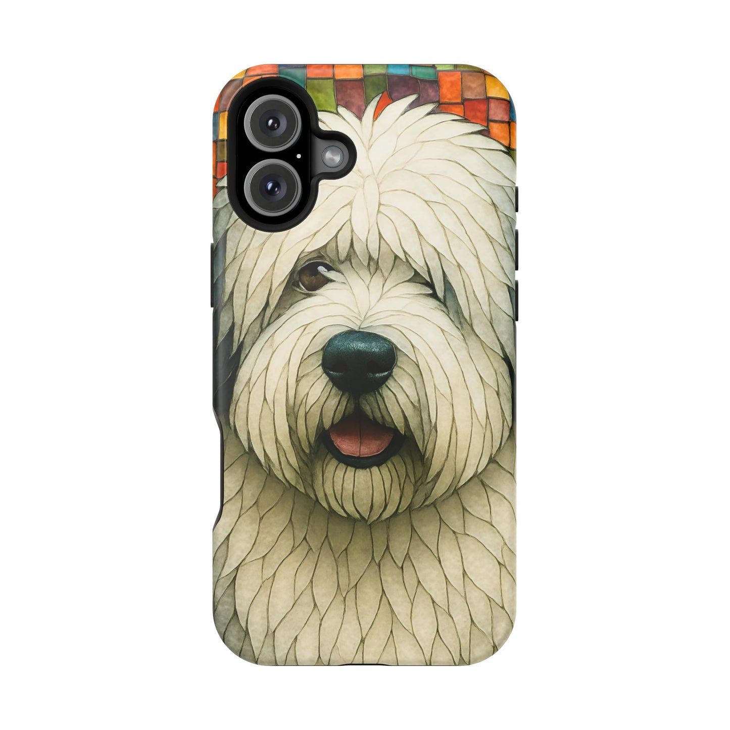 Old English Sheepdog Mosaic Phone Case, English Sheepdog iPhone Case, Dog Phone Case, Dog Lover Gift, Cute Dog Cover