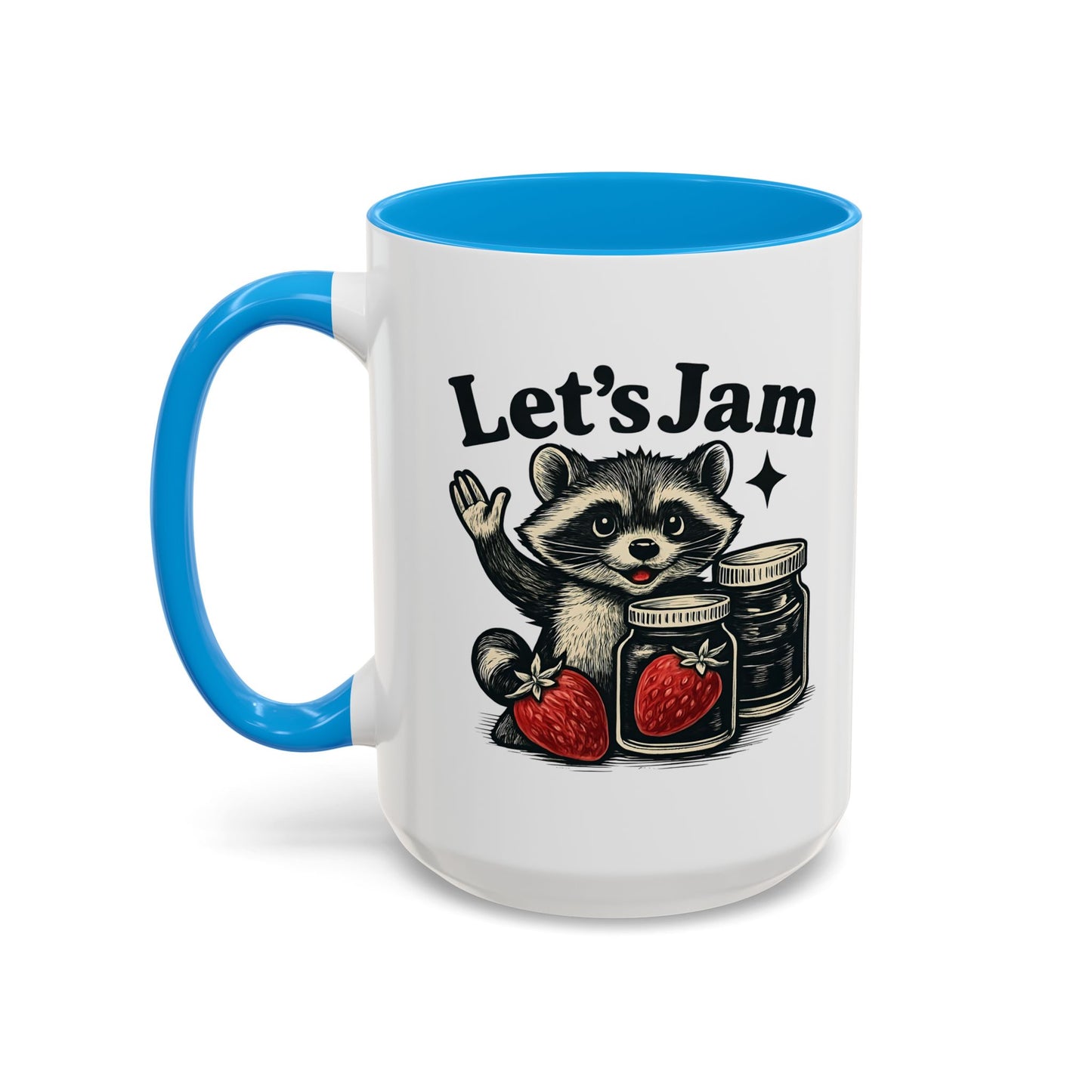 Racoon Mug, Racoon Gifts, Let's Jam Coffee Mug, Strawberry Mug, Cute Summer Mug, Raccoon Strawberry Mug, Funny Raccoon Mug, Trending Now