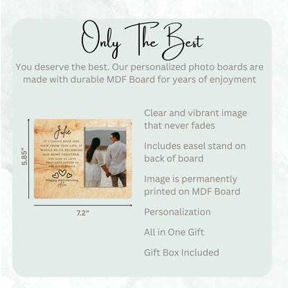Custom MDF Picture Board, Custom Photo Keepsake for Spouse, Gift-Ready Tabletop Display, Soft  Style