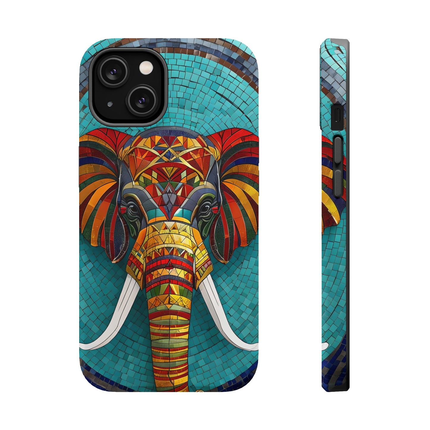 Artistic Elephant Phone Case, Elephant Case, Trendy iPhone Case, Elephant Lover Gift, Unique iPhone Case, Mosaic Design