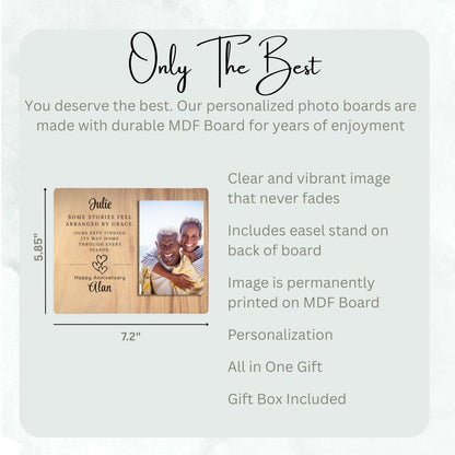 Meaningful Couple Anniversary Keepsake, Custom Photo Keepsake for Spouse, Gift-Ready Tabletop Display, Blessed  Style