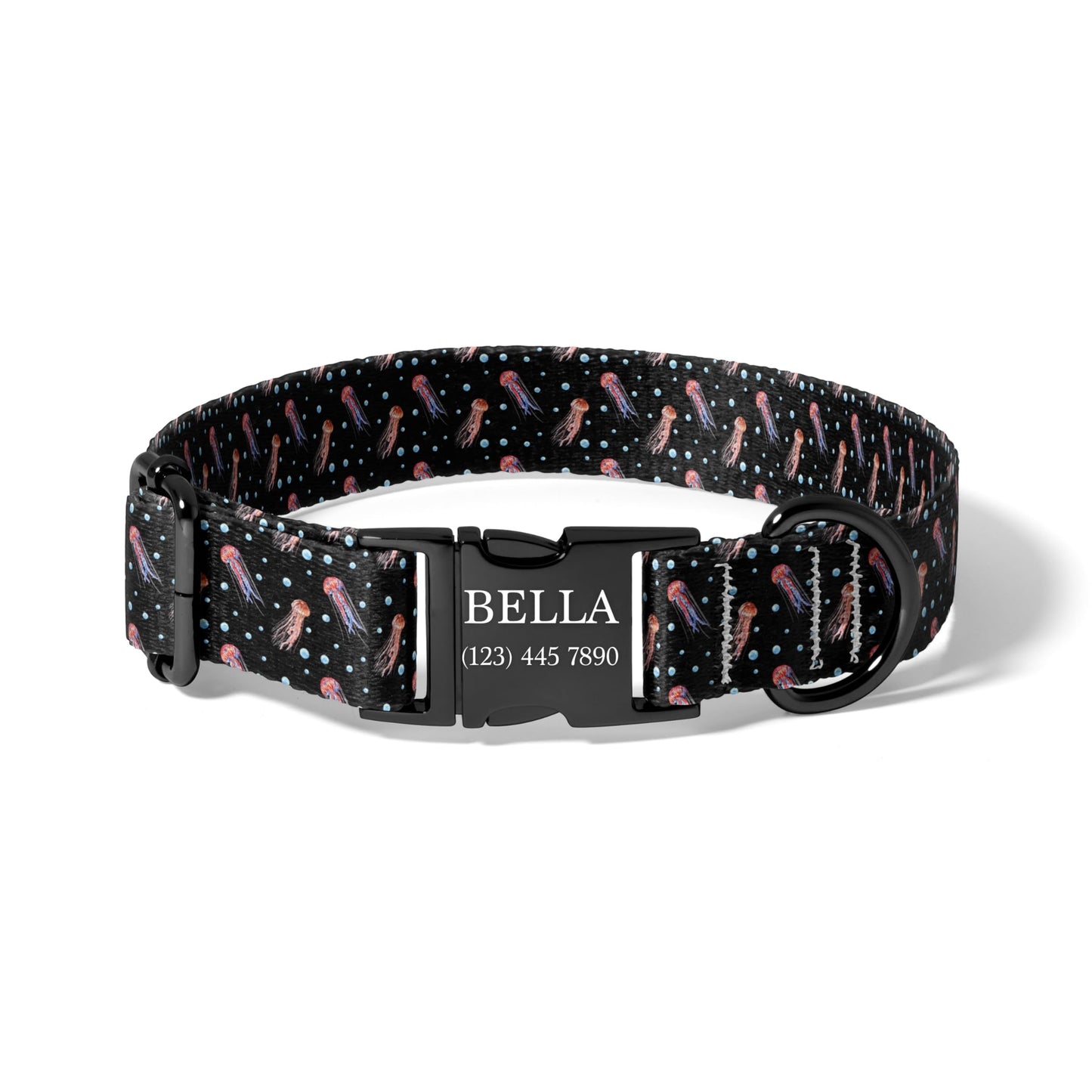 Deep Sea Jellyfish Personalized Dog Collar with Quick Release Adjustable Fit RET-620-06