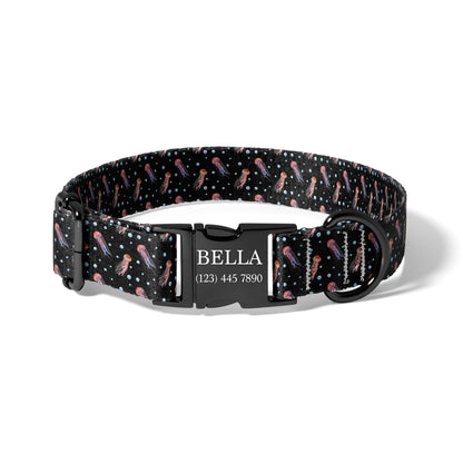Deep Sea Jellyfish Personalized Dog Collar with Quick Release Adjustable Fit RET-620-06