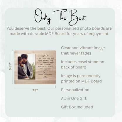 Photo Gift for Spouse, Custom Photo Keepsake for Spouse, Gift-Ready Tabletop Display, Classic  Style