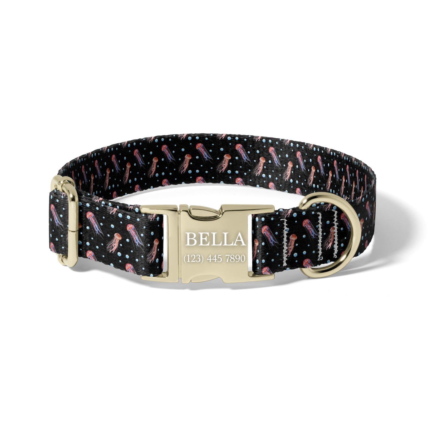 Deep Sea Jellyfish Personalized Dog Collar with Quick Release Adjustable Fit RET-620-06