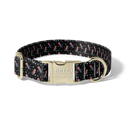 Deep Sea Jellyfish Personalized Dog Collar with Quick Release Adjustable Fit RET-620-06