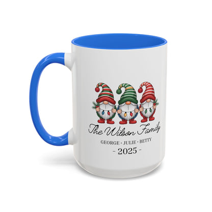 gnome mug, Personalized Family Gnome Christmas Mug, Custom Family Name 2025 Coffee Cup, Cute Holiday Gift for Family, Christmas Gnome Mug Keepsake