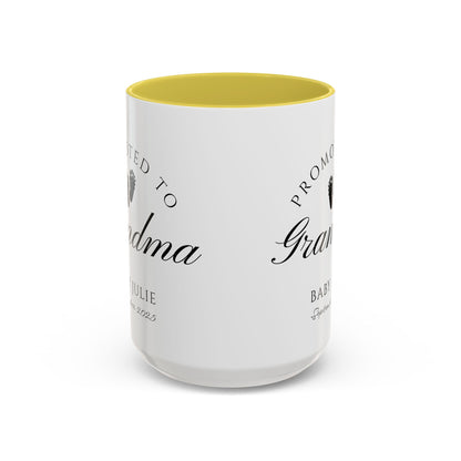Promoted to Grandma Mug, Pregnancy Announcement Coffee Cup, Baby Reveal Gift, New Grandparent Mug, Grandma to Be Gift, Custom Baby Announcement