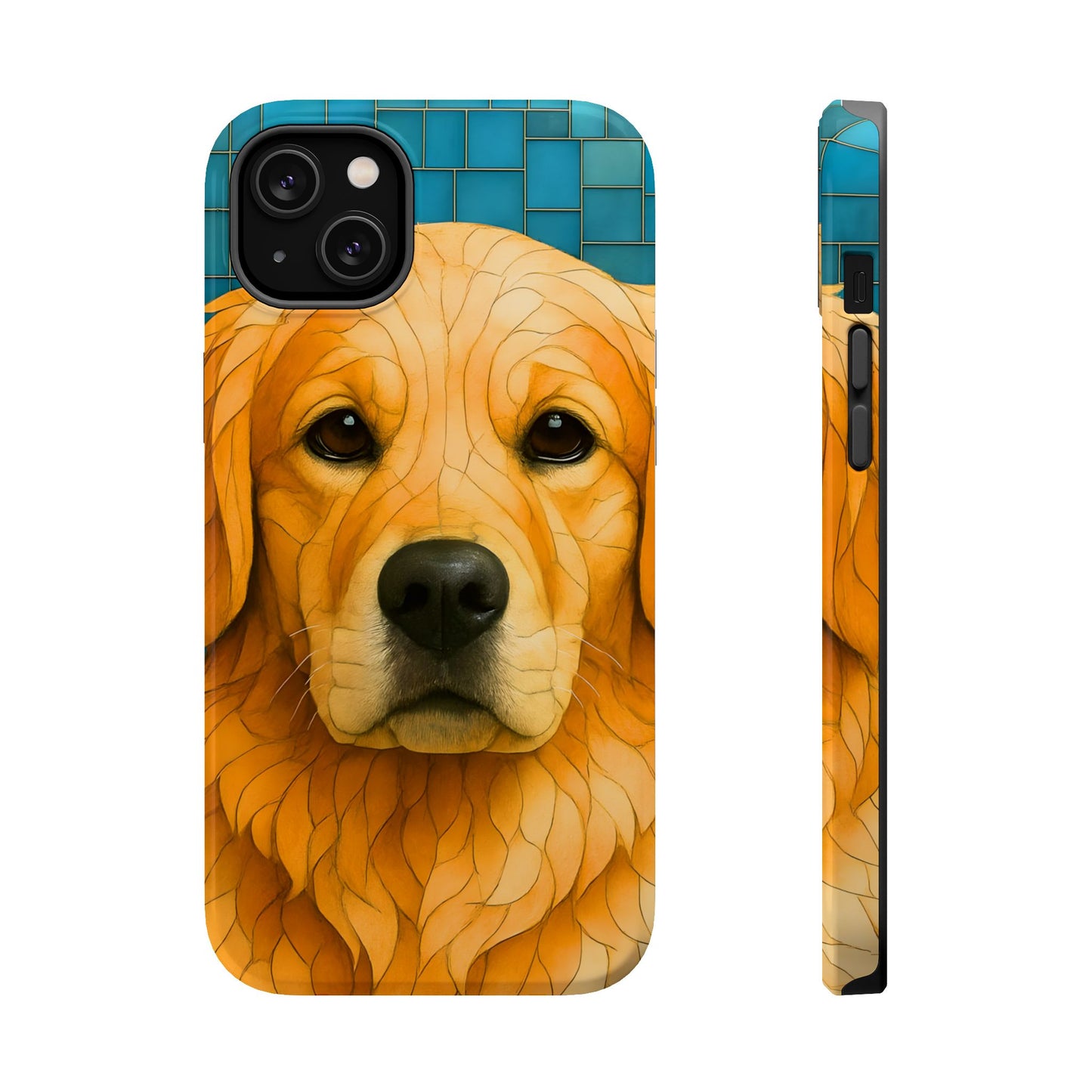 Golden Retriever Mosaic Phone Case, Dog Lover Gift, Protective iPhone Cover, Unique Pet Art, Animal Pattern Case