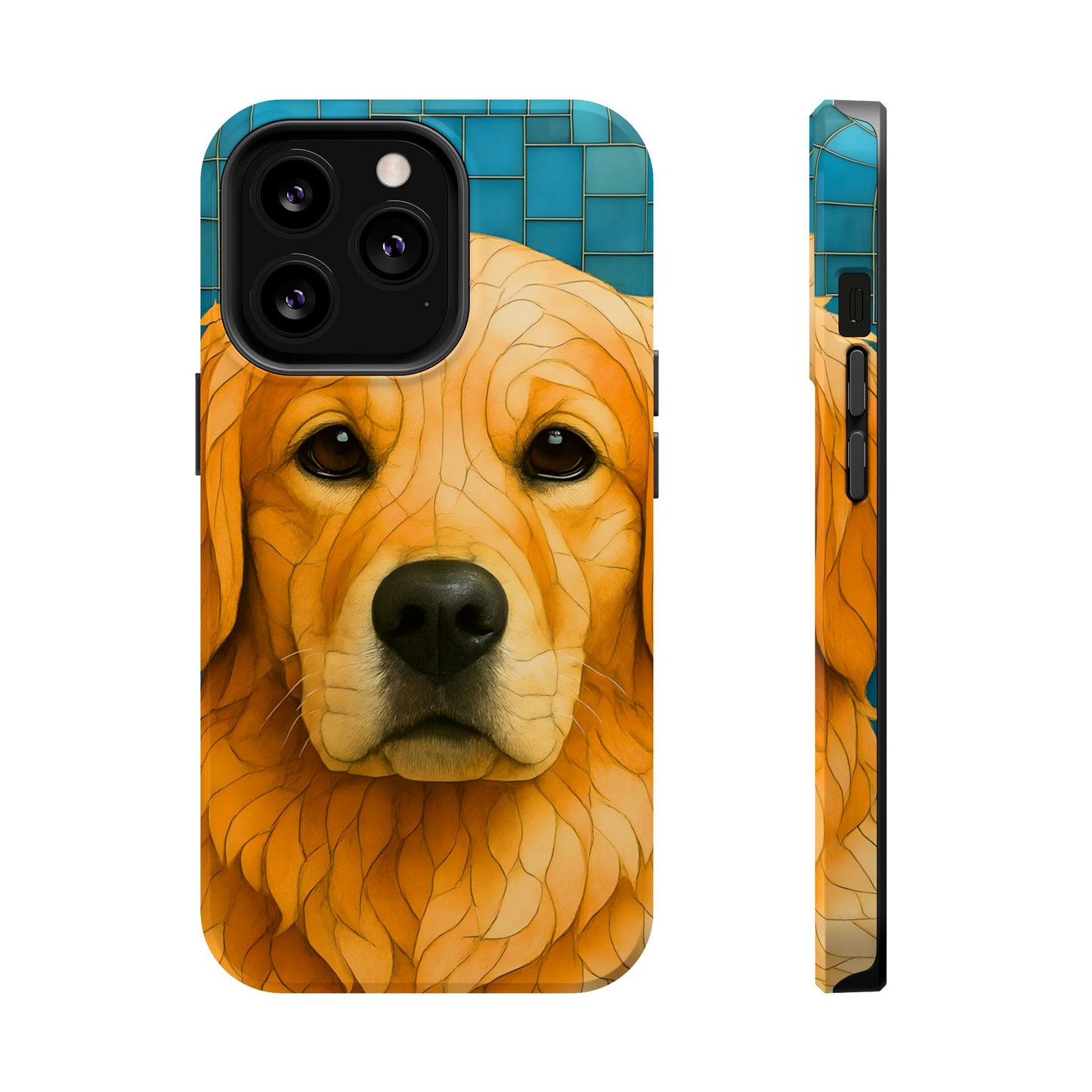 Golden Retriever Mosaic Phone Case, Dog Lover Gift, Protective iPhone Cover, Unique Pet Art, Animal Pattern Case
