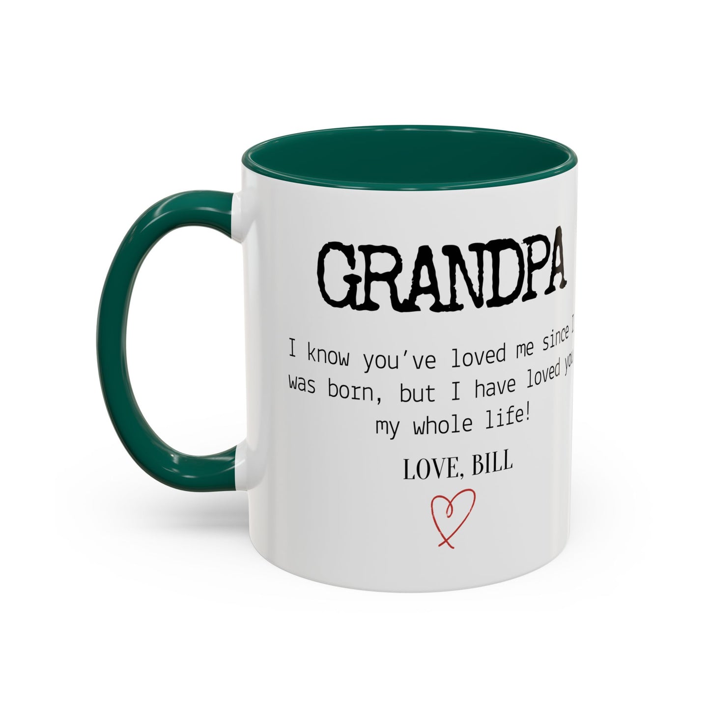 Personalized Grandpa Mug, Gift from Grandchild, Custom Message Coffee Cup, Grandpa Birthday Gift, Father’s Day Mug, Sentimental Gift for Grandpa