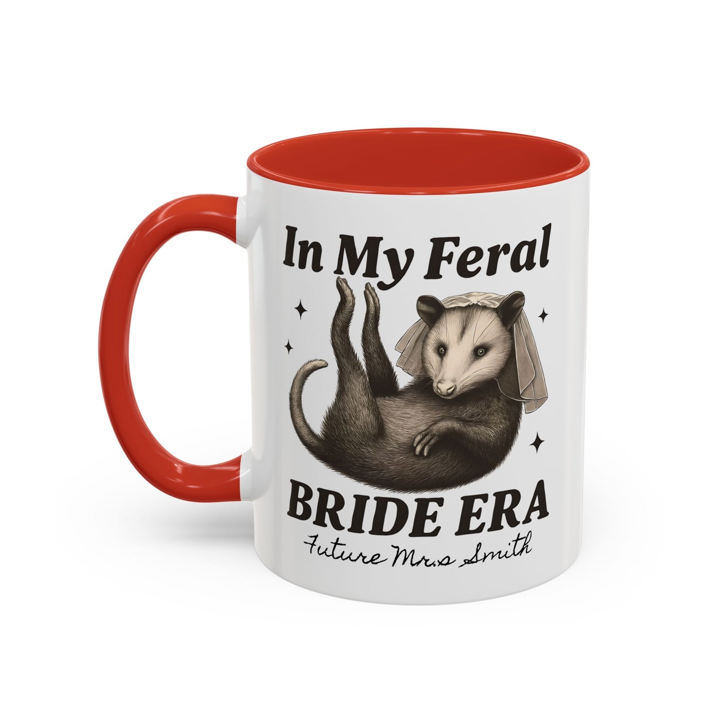 Feral Bride Era Coffee Mug, Funny Bride Mug, In My Feral Era Mug, Opossum Bride Mug, Bride Gift Idea, Quirky Bride Gift