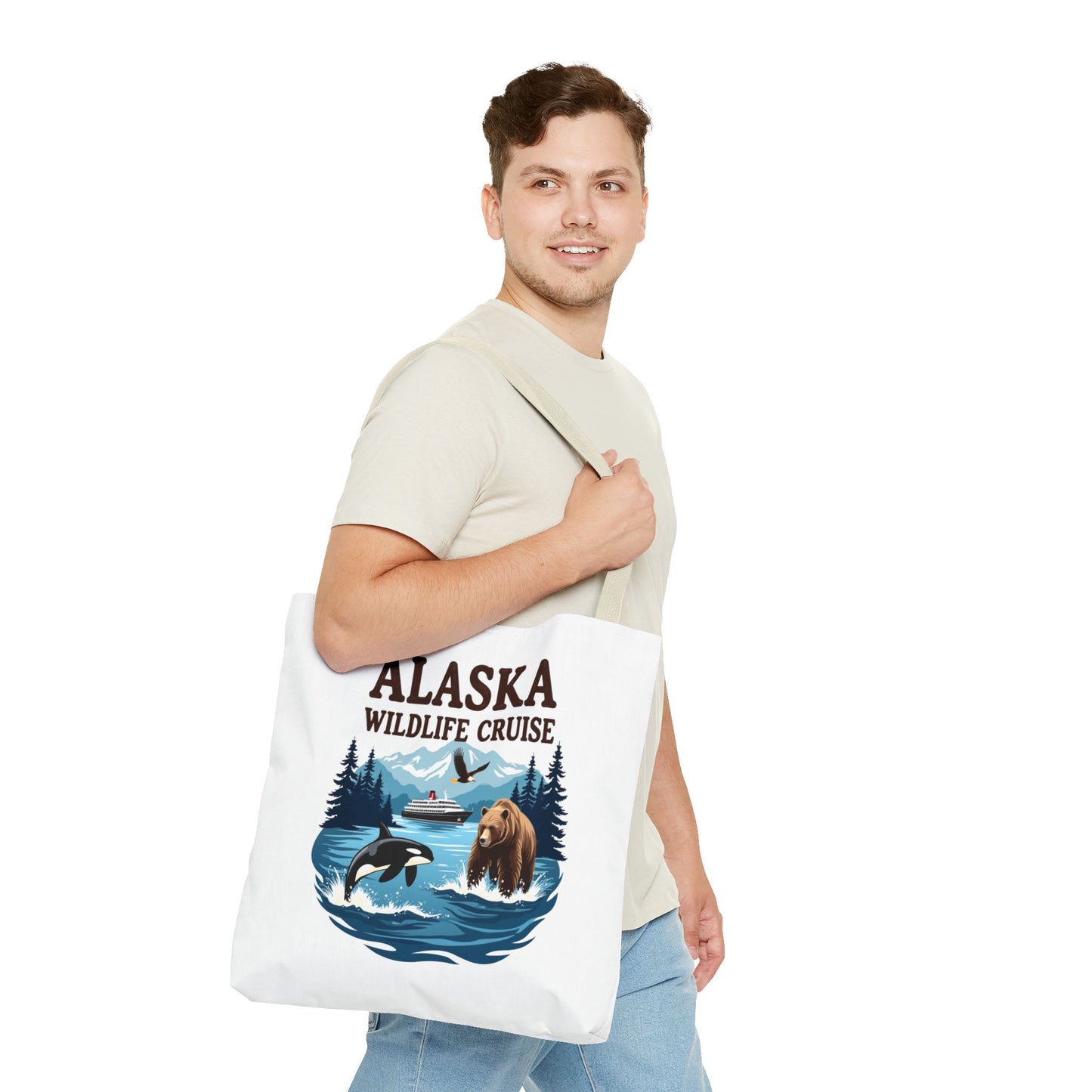 Alaska Wildlife Cruise Tote Bag, Adventure Lovers Gift, Cruise Squad 2025, Alaska Vacation Tote Bag, Alaskan Cruise Tote