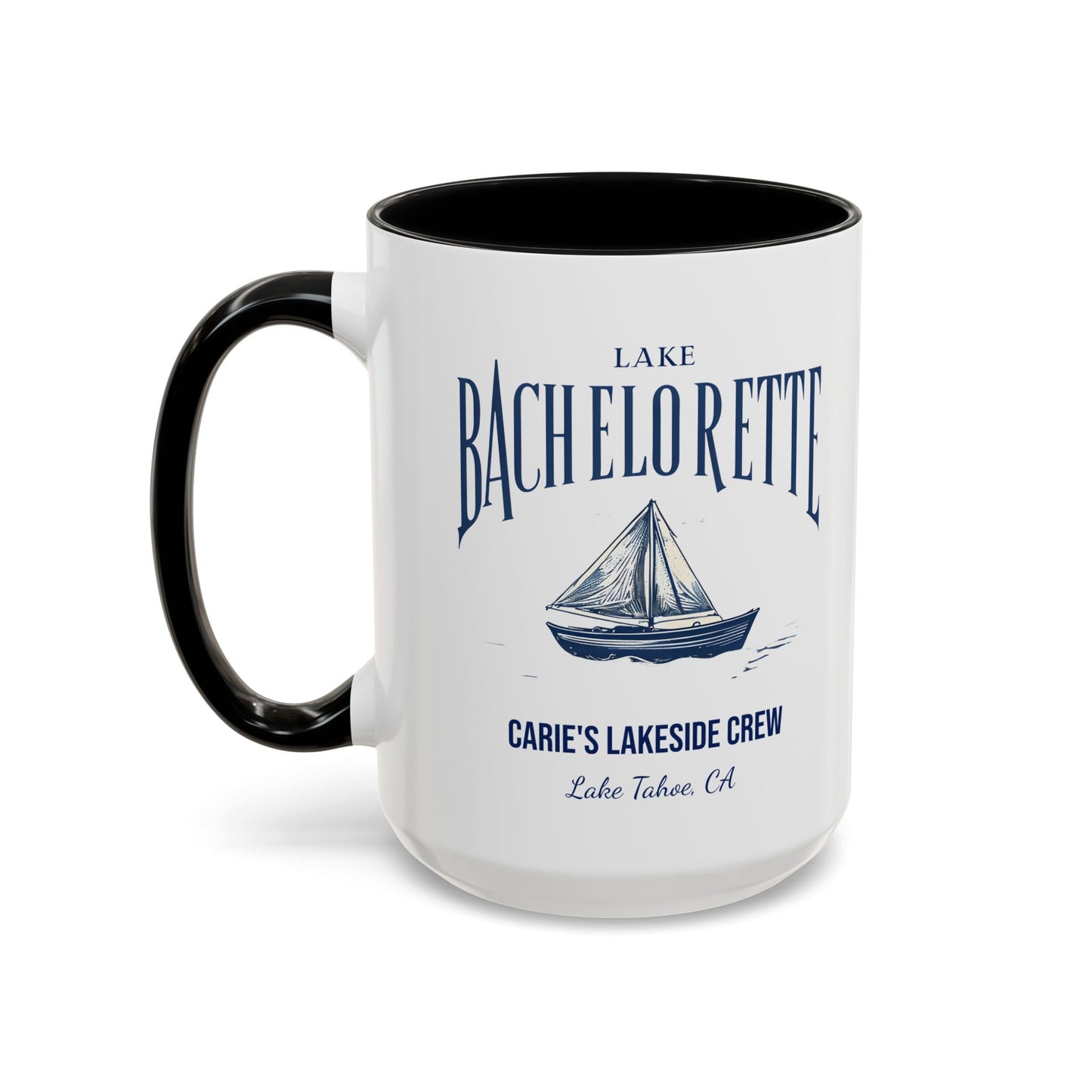 Let's Get Nauti Personalized Accent Coffee Mug, Sail Boat Hen Party Favor, Bachelorette Cruise, Bride Tribe, Camp Bach Gift