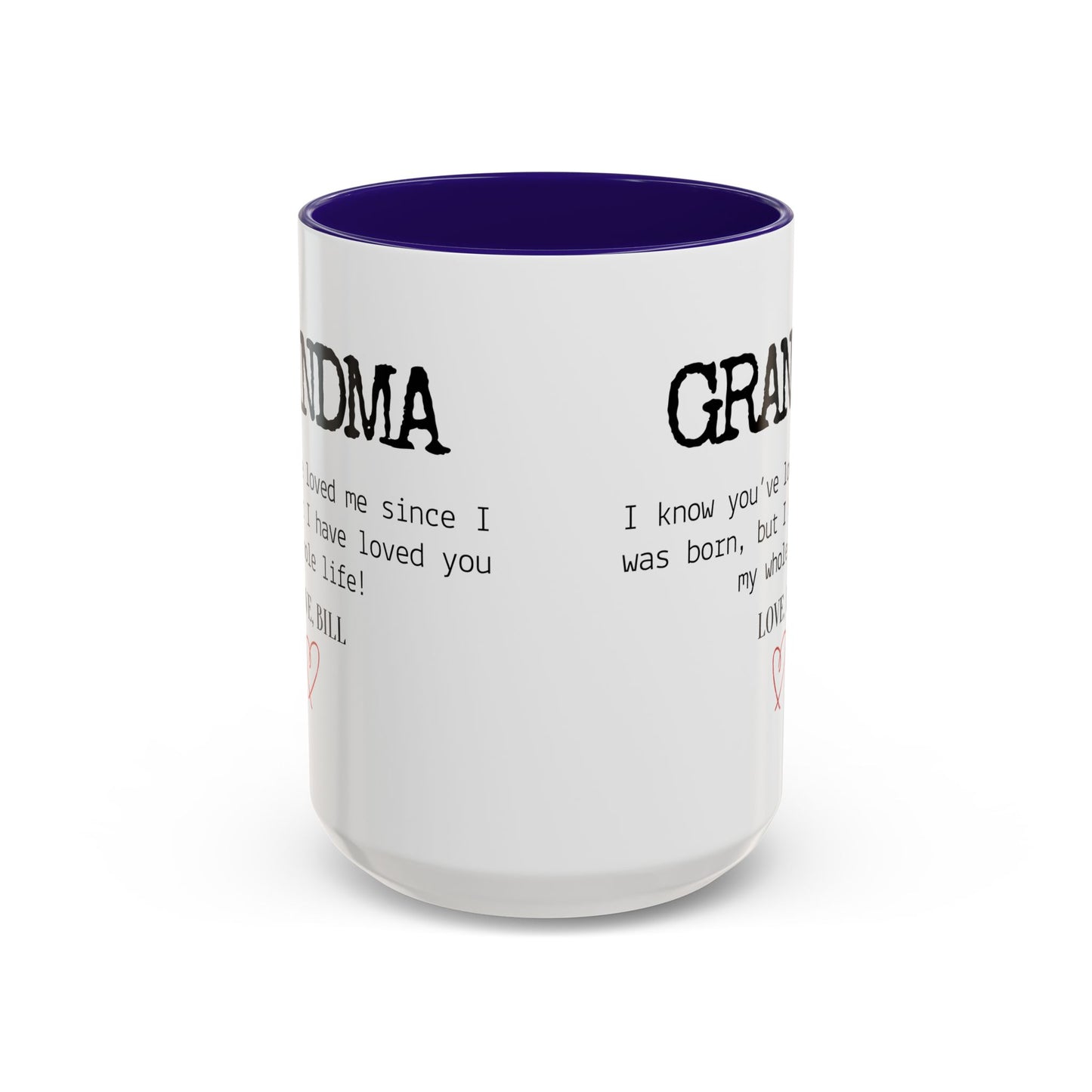 Personalized Grandma Mug, Gift from Grandchild, Custom Message Coffee Cup, Grandma Birthday Gift, Mother’s Day Mug, Sentimental Gift for Grandma