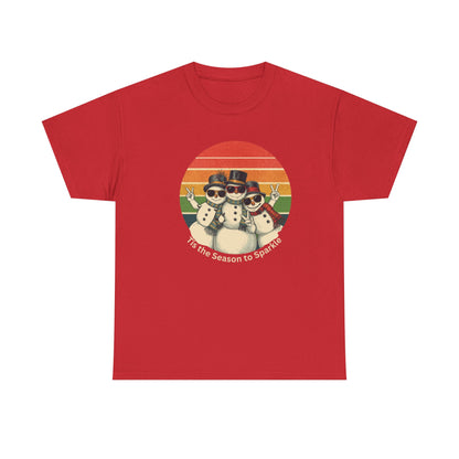 Vintage Snowman T-shirt, 'Tis the Season to Sparkle Shirt, Snowman Apparel, Funny Snowman, Cute Snowman Gift, Snowman Lover Gift, Snowman Gift for Her