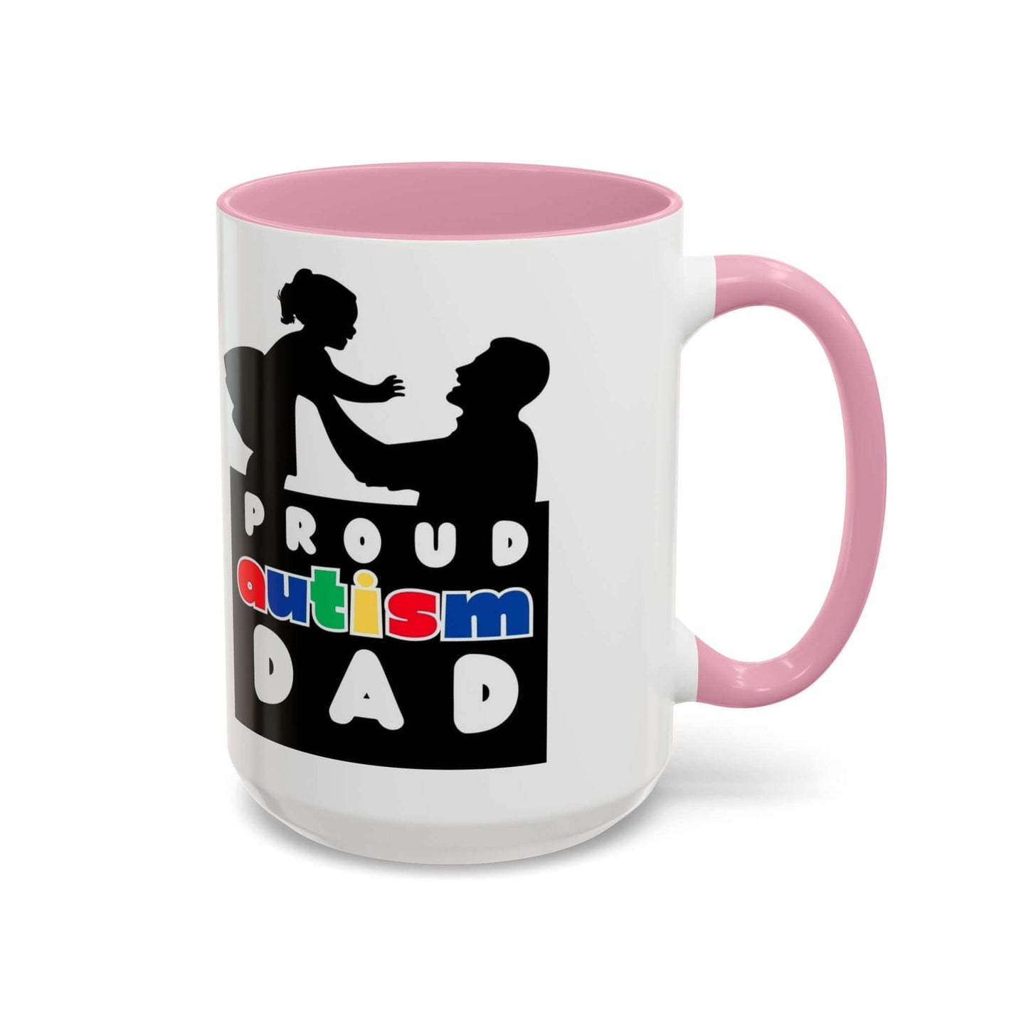 Autism Dad Multi Color Mug, Autism Spectrum Disorder, Neurodiversity Pride Merch, Autism Awareness, Inclusion Matters