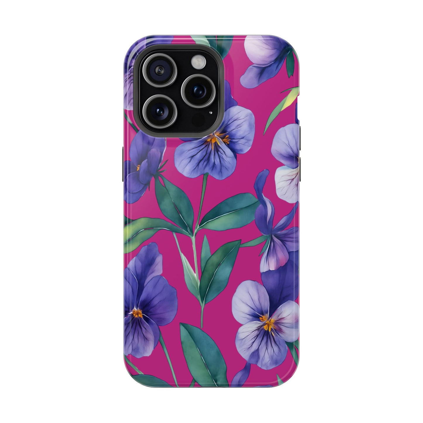 African Violet Floral Magnetic Tough Case, Summer Iphone Case, Wildflower Case, Flower Phone Cover, Stylish Phone Case