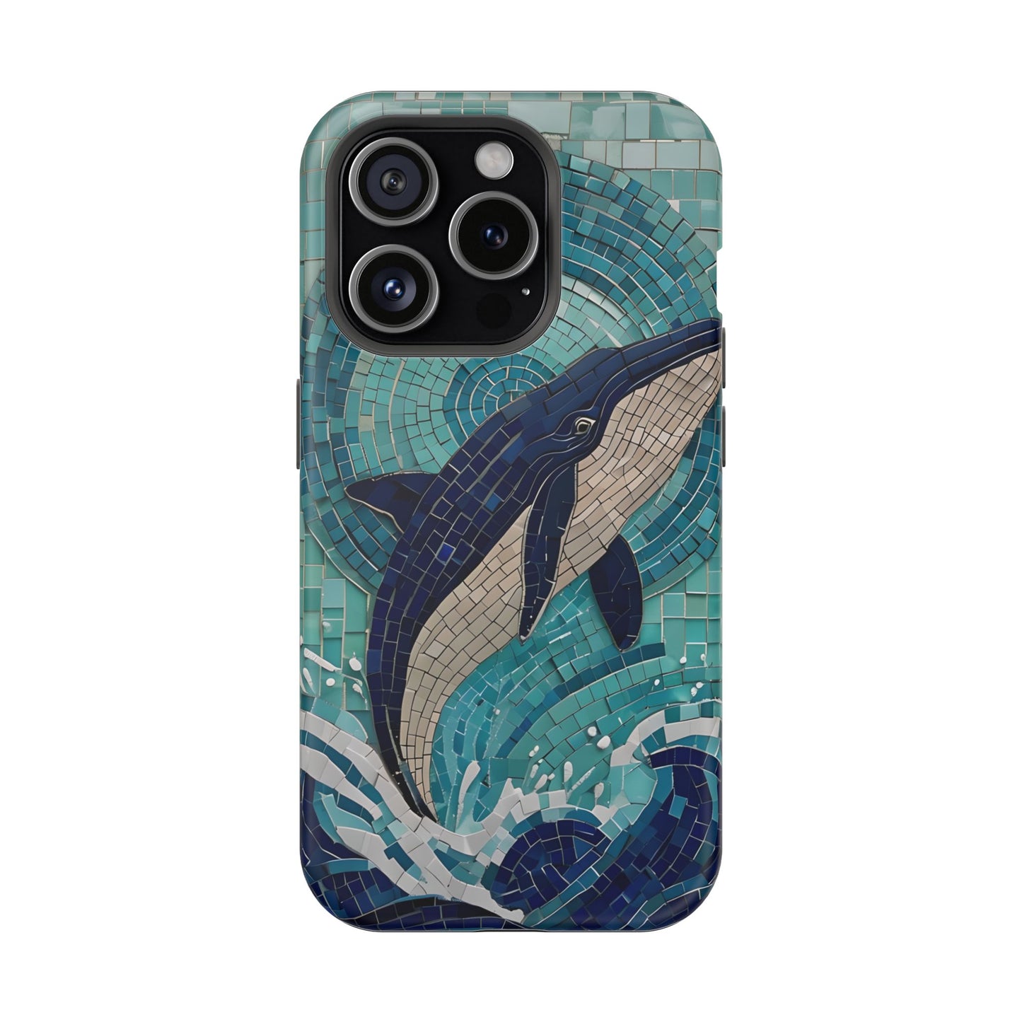 Whale Watching Mosaic iPhone Case, Whale Art, Unique Phone Case, Humpback Whale, Whale Gift, Marine Biology, Whale Watcher